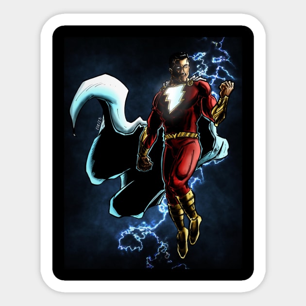 Shazam Fan Art T-shirt Sticker by CIZDIBUJOS